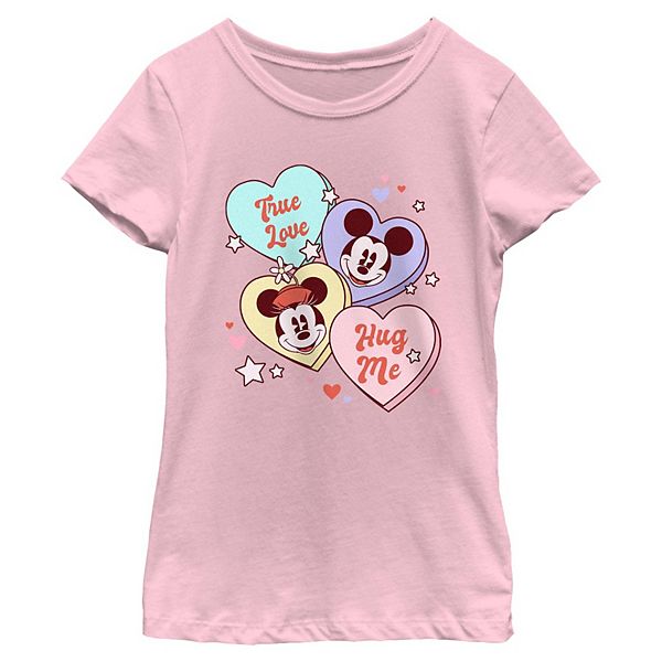 

Футболка с принтом Disney Mickey & Minnie Candy Hearts для девочек Licensed Character