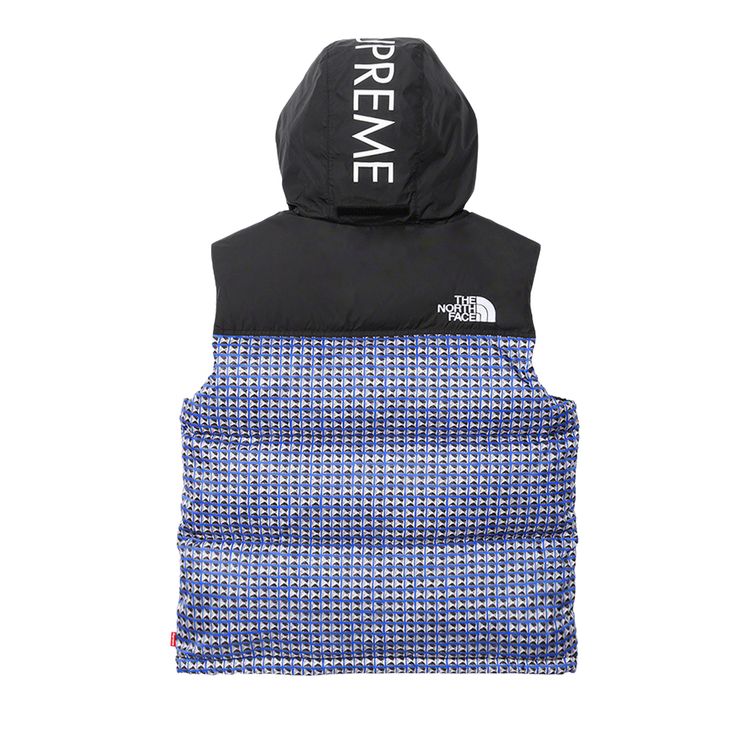 Утепленный жилет Supreme x The North Face Studded Nuptse Vest 'Royal', синий — фото 2