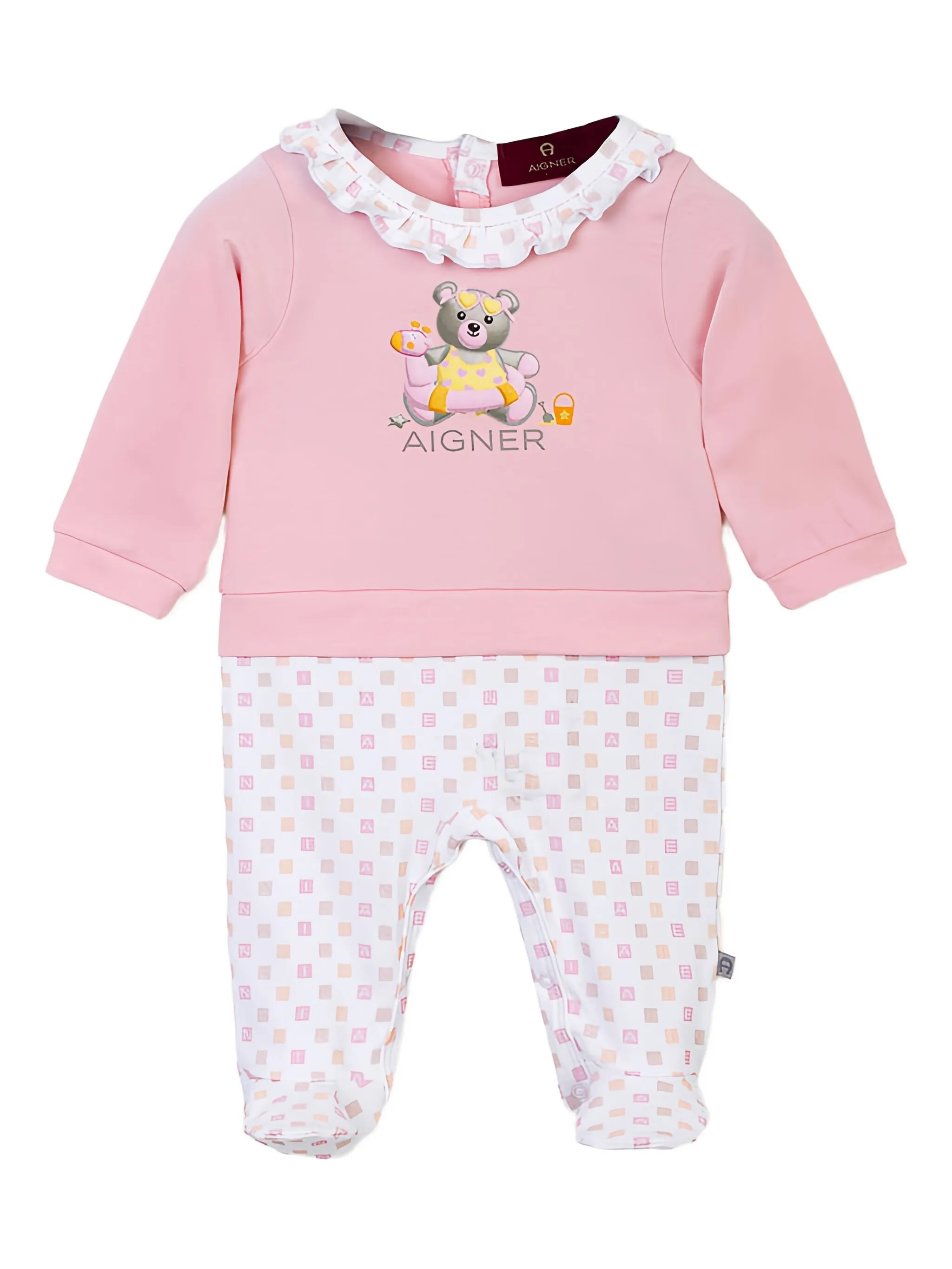 

Пижама с оборками и графичным принтом Aigner Kids, розовый