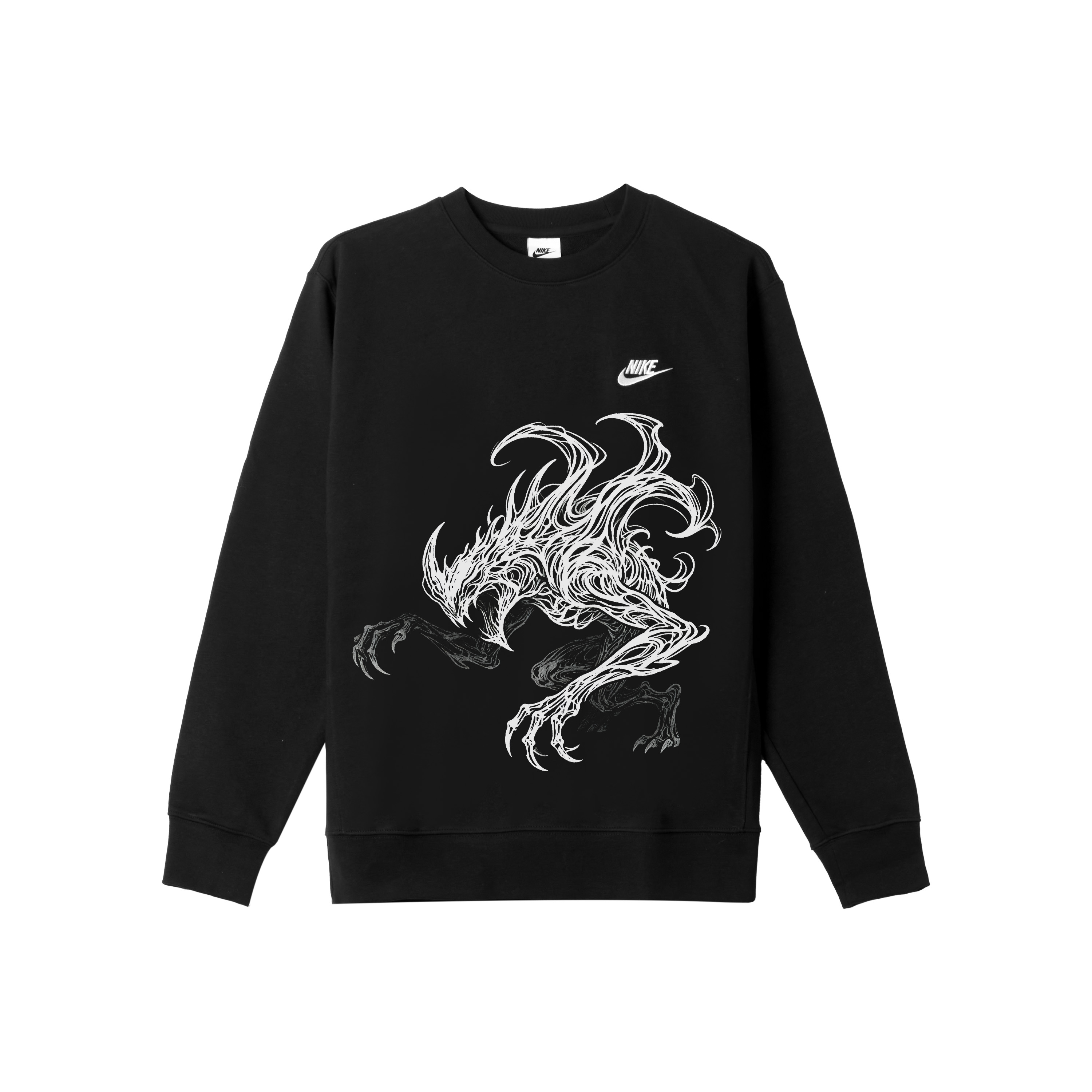 

Nike Свитшот мужской черный с круглым вырезом, умеренно свободный, обычный крой