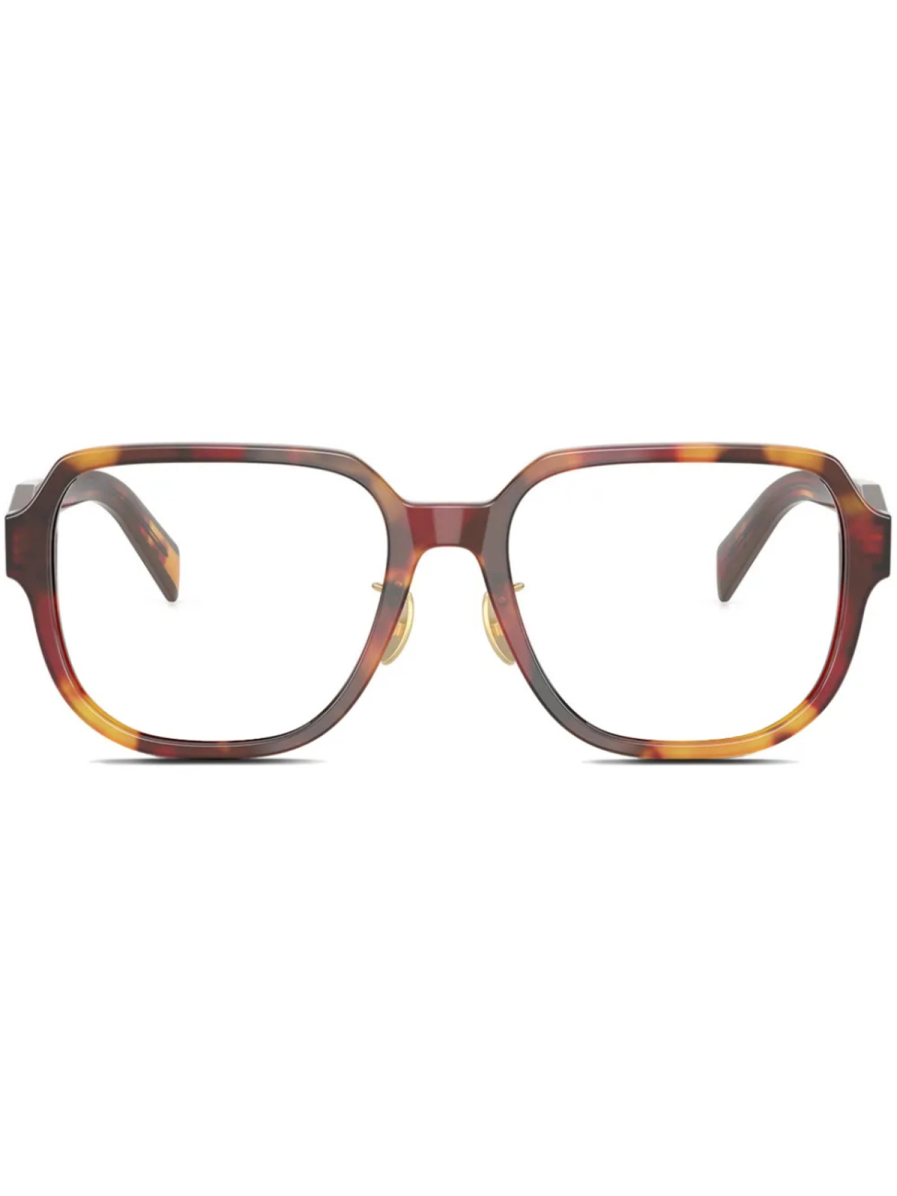 

Очки в квадратной оправе Prada Eyewear, коричневый