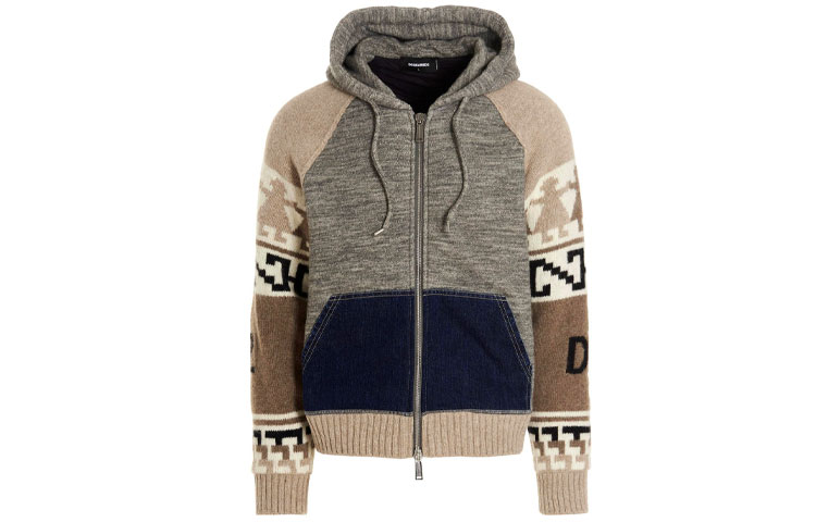 

DSQUARED 2 Свитшот с интарсией на молнии, Multicolor