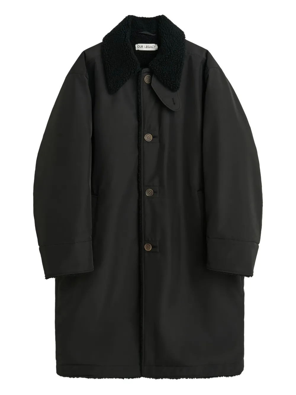 

Пальто с воротником-воронкой Our Legacy, черный