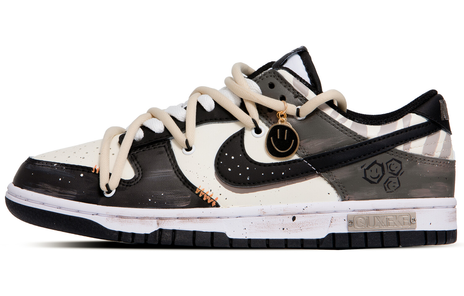 

Кроссовки Nike Dunk Skateboarding Shoes Unisex Low-top White/brown/black, цвет Coffee