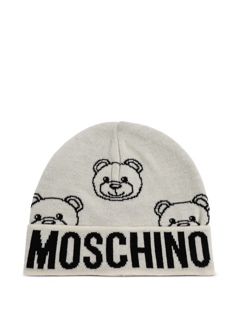 

Шапка-бини с логотипом Тедди Moschino, серый