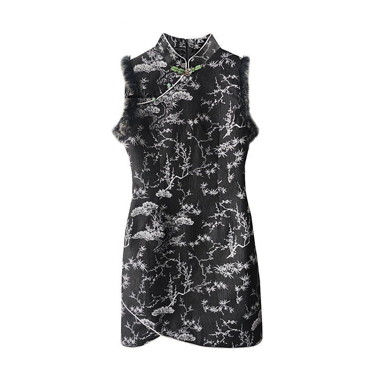 

Женское платье без рукавов черный тушь JK&JS