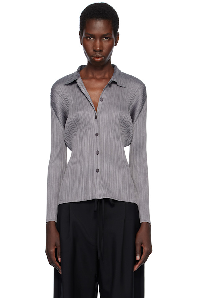 

Базовая футболка Pleats Please Issey Miyake, серый