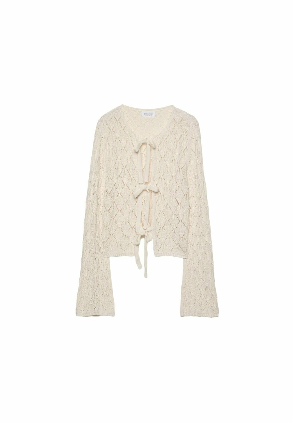 

Кардиган CUTWORK WITH TIES Stradivarius, бежевый