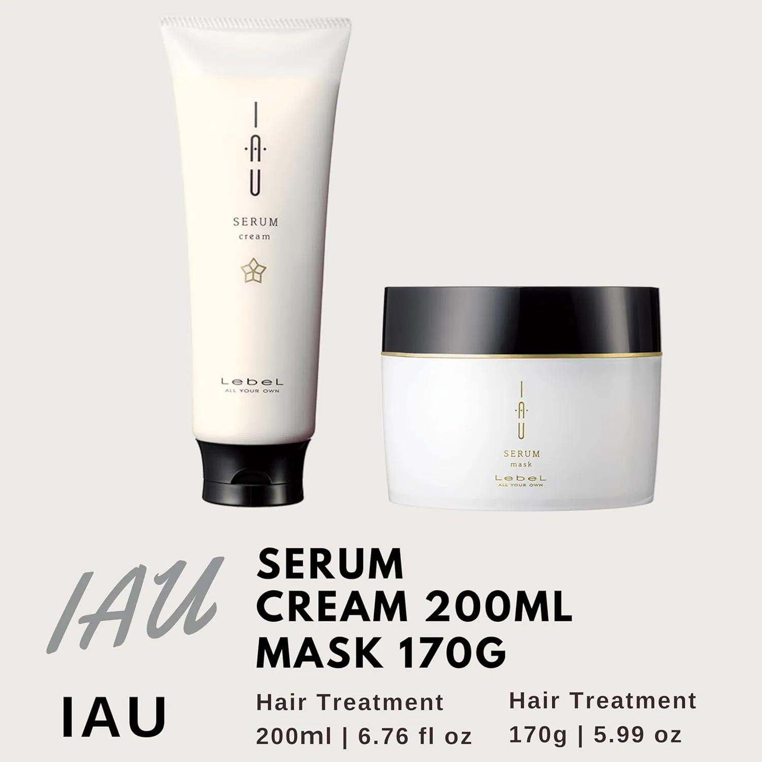 Набор Lebel IAU Serum Cream 200 мл и Lebel IAU Serum Hair Mask 170 г (Зеленый чай) Lebel — фото 2