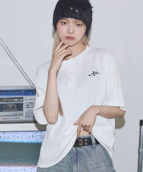 

Термофутболка с воротником-стойкой и коротким рукавом, Dry Waffle MSG, белый