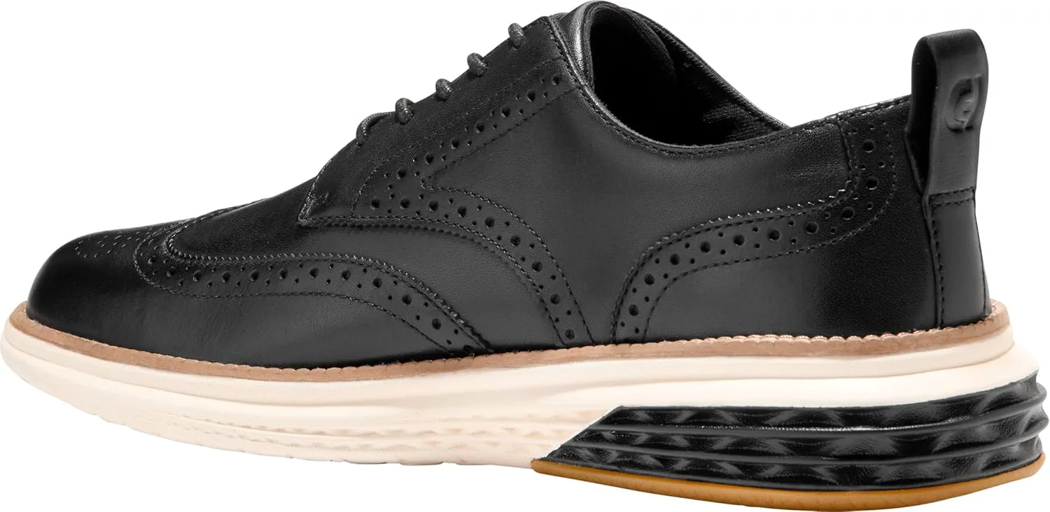 Мужские туфли Cole Haan Grand Hurrion Wingtip, черный/слоновая кость — фото 2