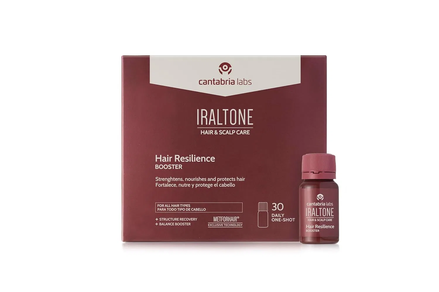 Питьевая формула Cantabria Labs Iraltone Hair Resilience Booster для укрепления и питания волос, 30 флаконов по 15 мл Cantabria Labs