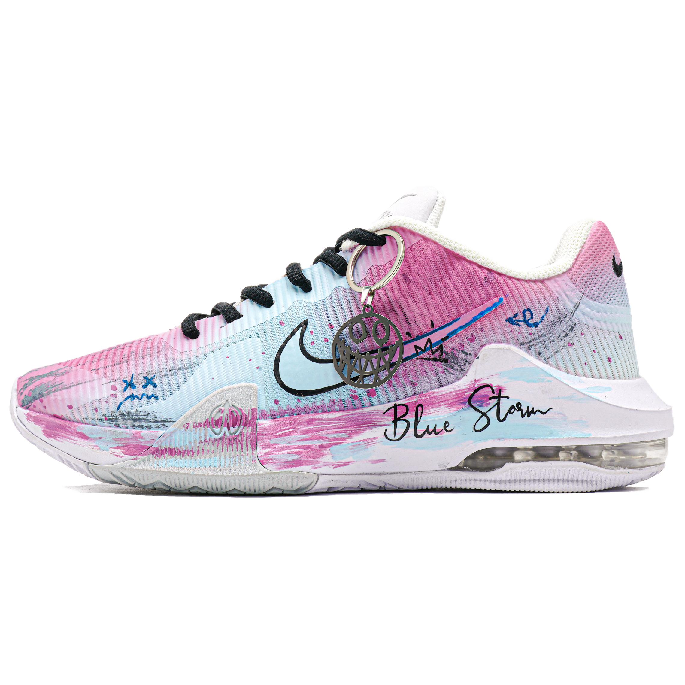 

Nike Баскетбольные кроссовки Air Max Impact 4 с амортизацией, противоскользящие и износостойкие, средней высоты, мужские, цвет: синий, фиолетовый