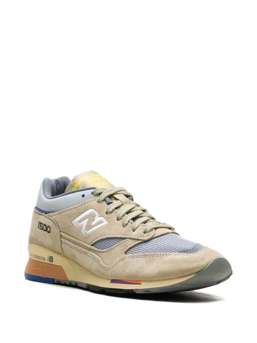 Кроссовки 1500 Salehe Bembury Made in UK - Olive Gray/Mirage Gray/Lemon NEW BALANCE, нейтральный — фото 2