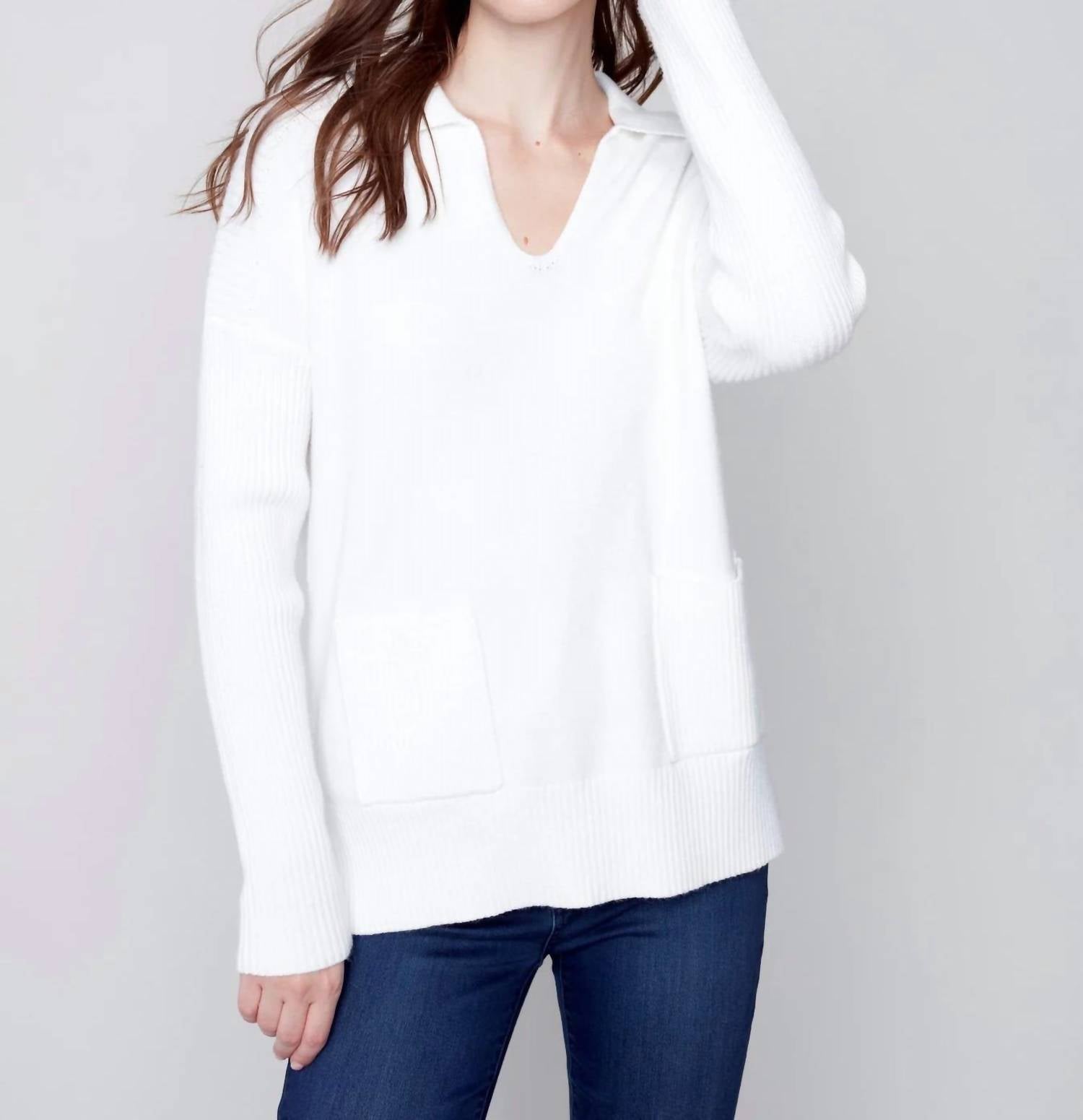 

Джемпер Johnny Collar белый CHARLIE B