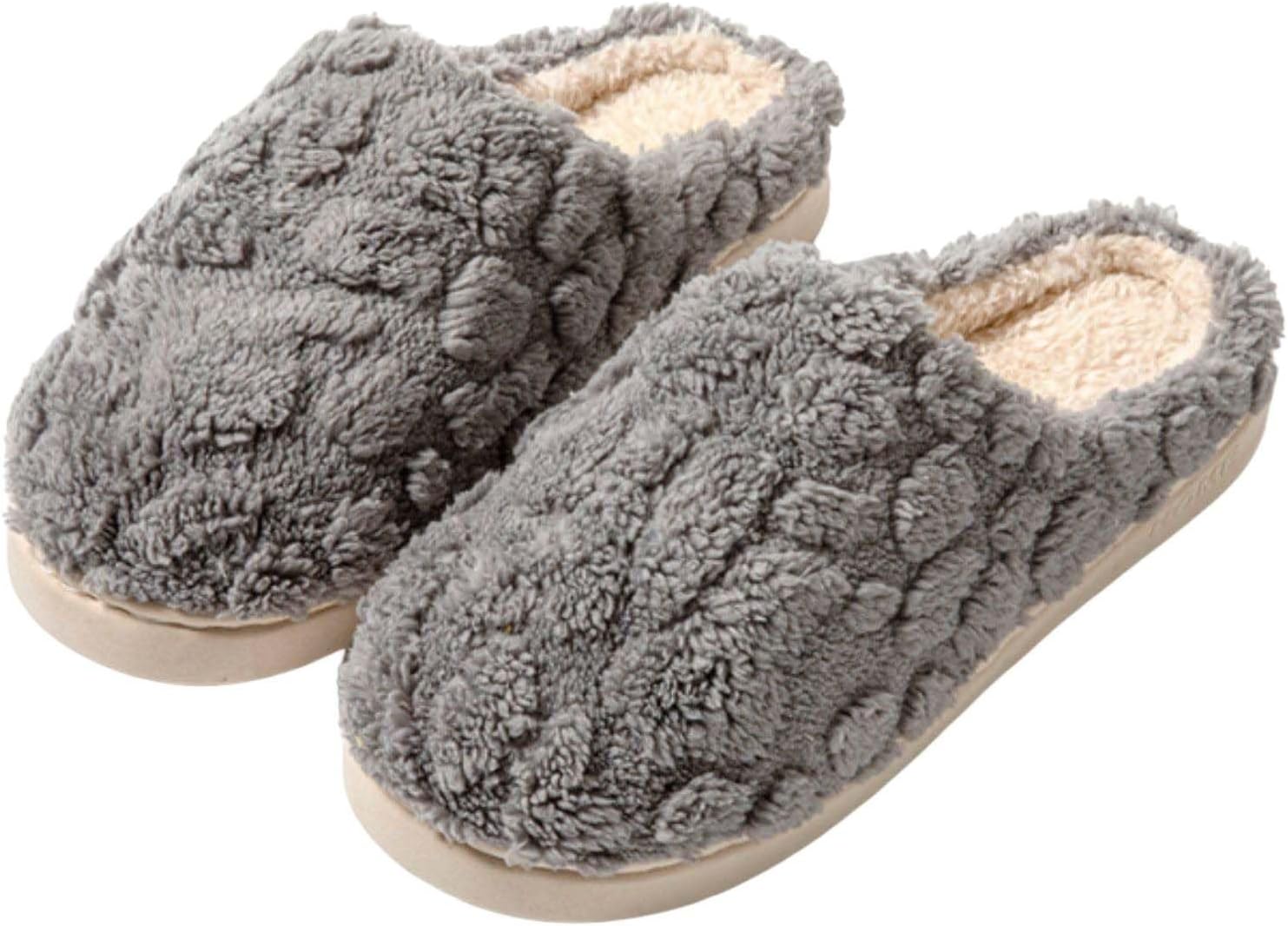 

Женские пушистые тапочки Мягкие зимние теплые домашние тапочки С мягкой толстой подошвой Уютные тапочки с антискользящей подошвой Для дома и улицы Удобные тапочки на каждый день Generic, серый