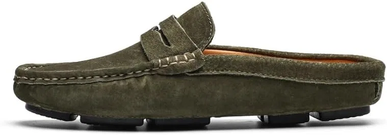 Мужские лоферы из нубуковой кожи, модель Penny Loafers, зеленый SayfuR — фото 3