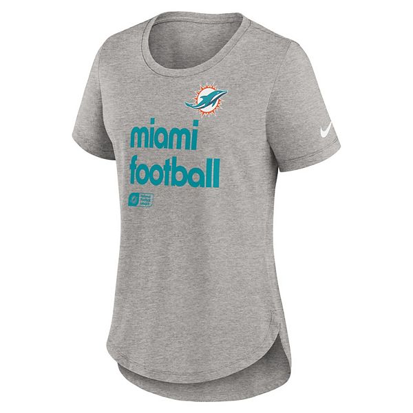Женская футболка Miami Dolphins из трикотажа heather gray Nike — фото 3