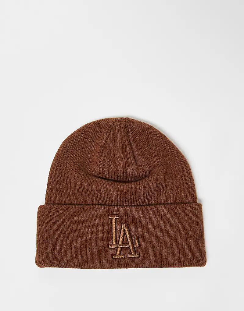 

Вязаная шапка-бини с логотипом New Era LA Dodgers коричневого цвета