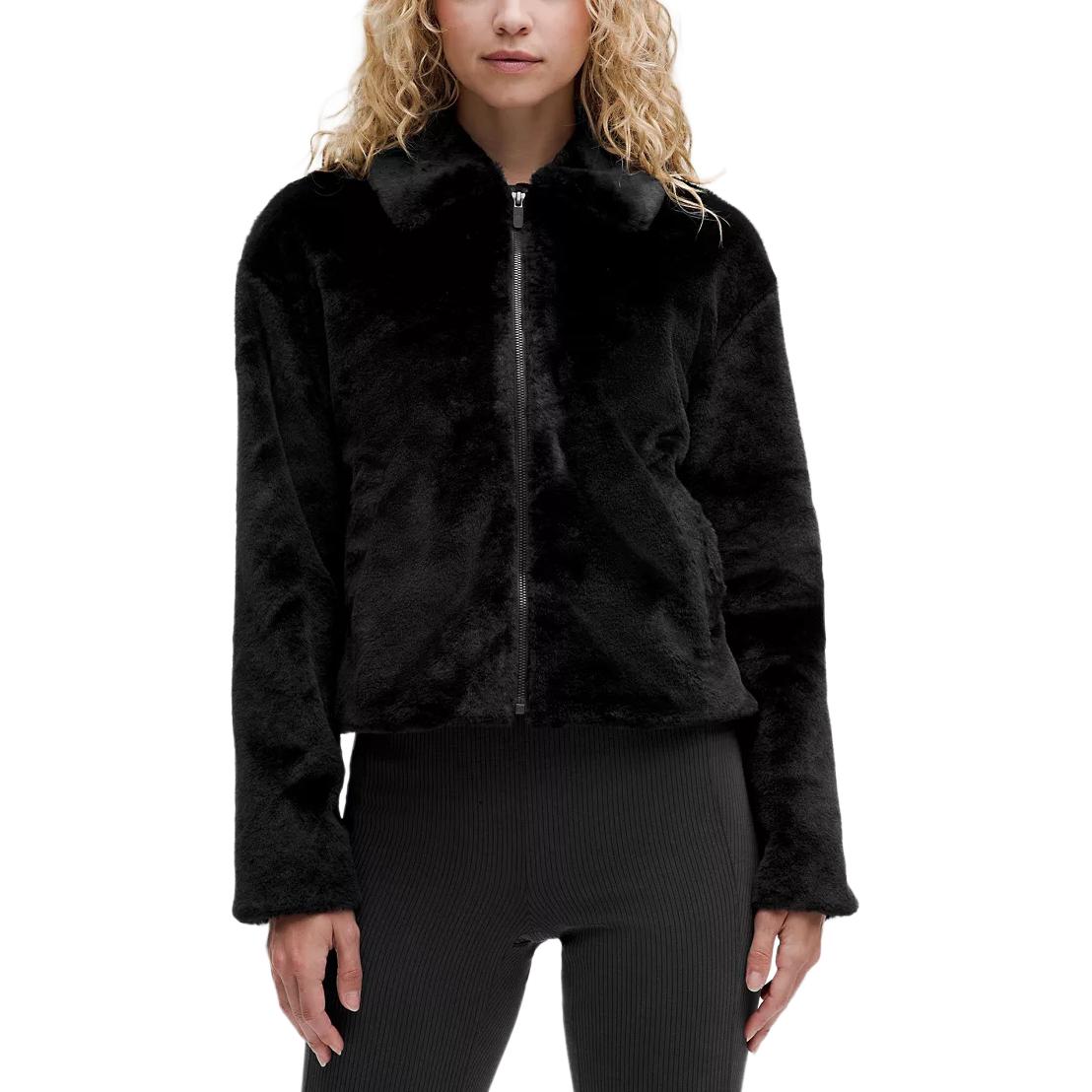 

Lululemon Женская куртка из плюшевой флисовой ткани черного цвета, Black/BLK