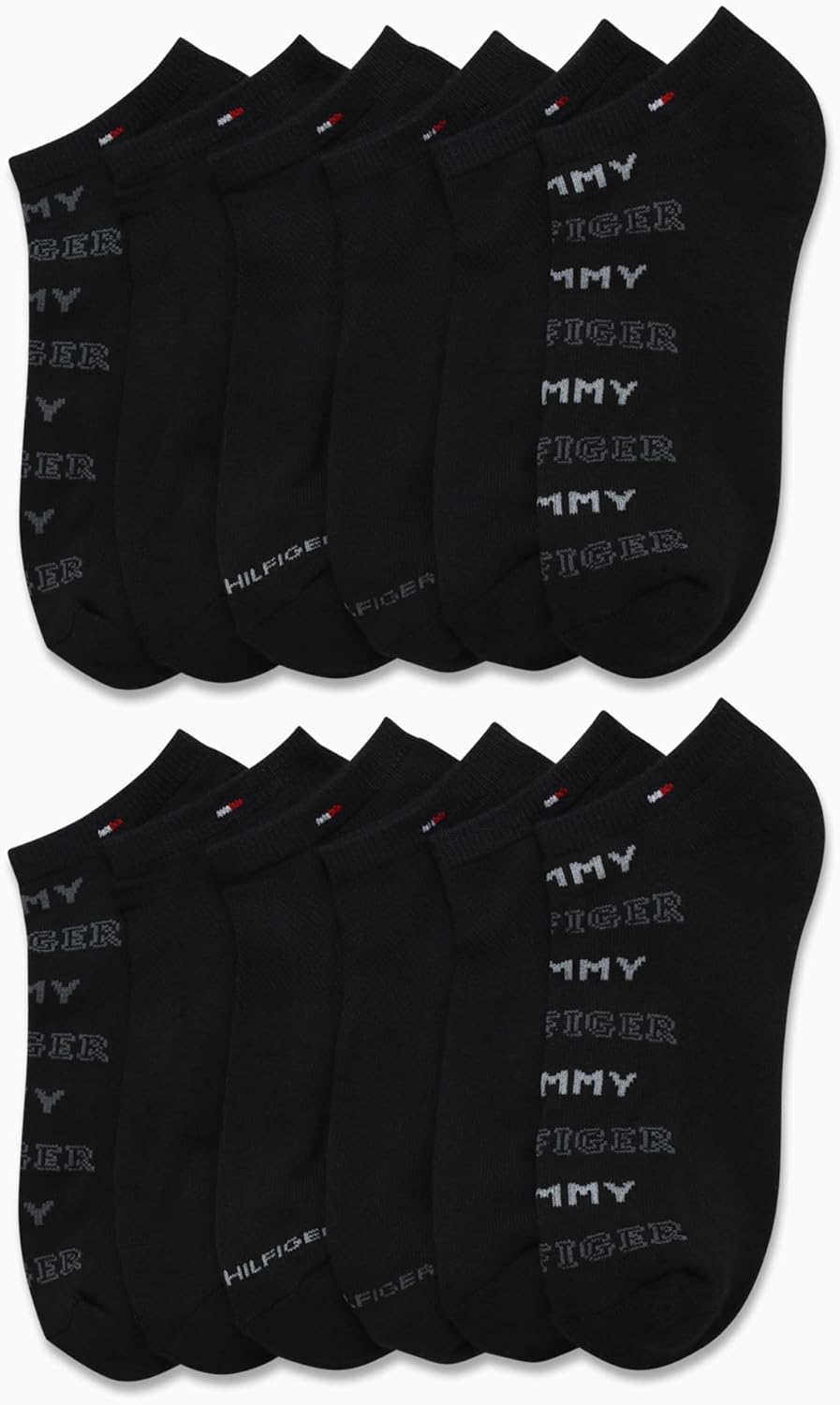 Женские носки Tommy Hilfiger, непромокаемые, 12 шт., мягкие, эластичные, женские, спортивные носки до щиколотки, беговые носки для женщин, Black — фото 3