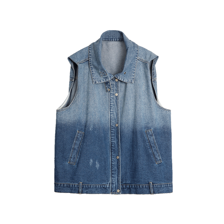 

ELLE Женская жилетка Blue Lapel Moderate Denim