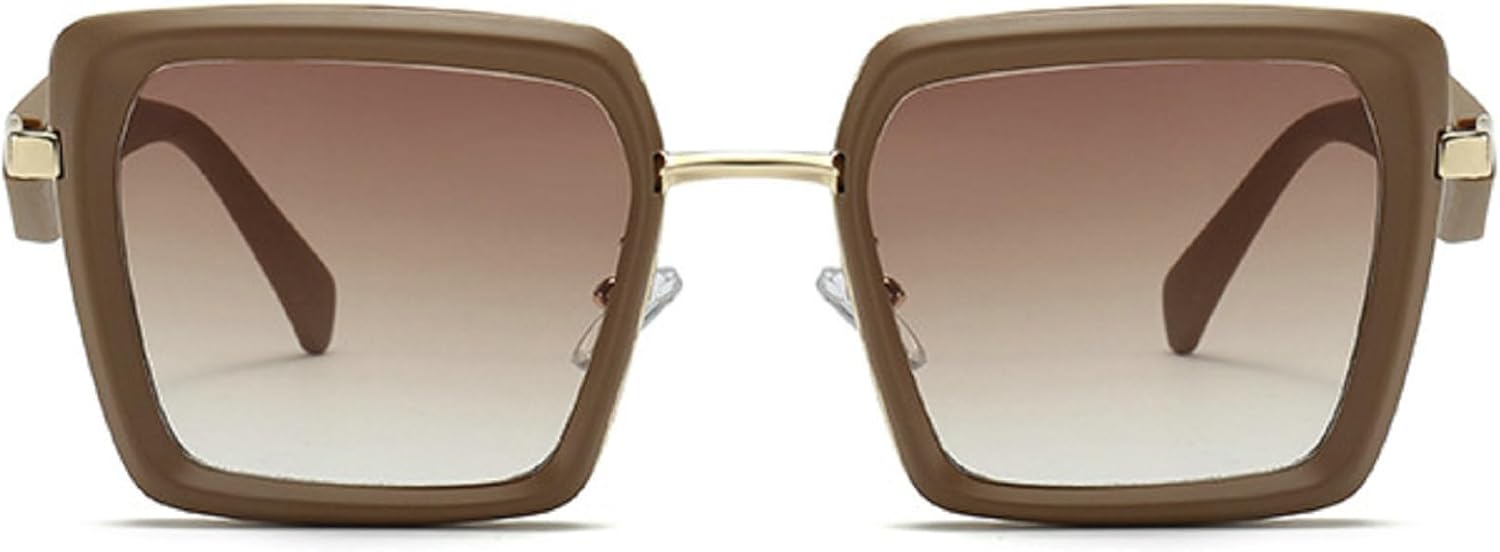 

Винтажные солнцезащитные очки для женщин и мужчин, квадратные солнцезащитные очки, модные очки в стиле панк с металлической оправой, многоугольные солнцезащитные очки mincl, Brown