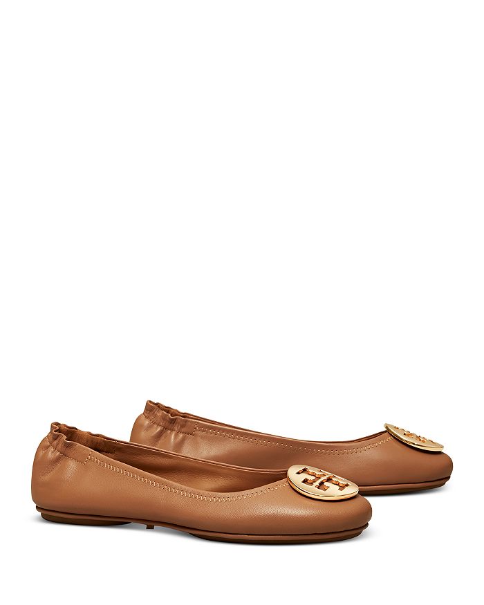 Женские балетки Minnie Travel Tory Burch, коричневый