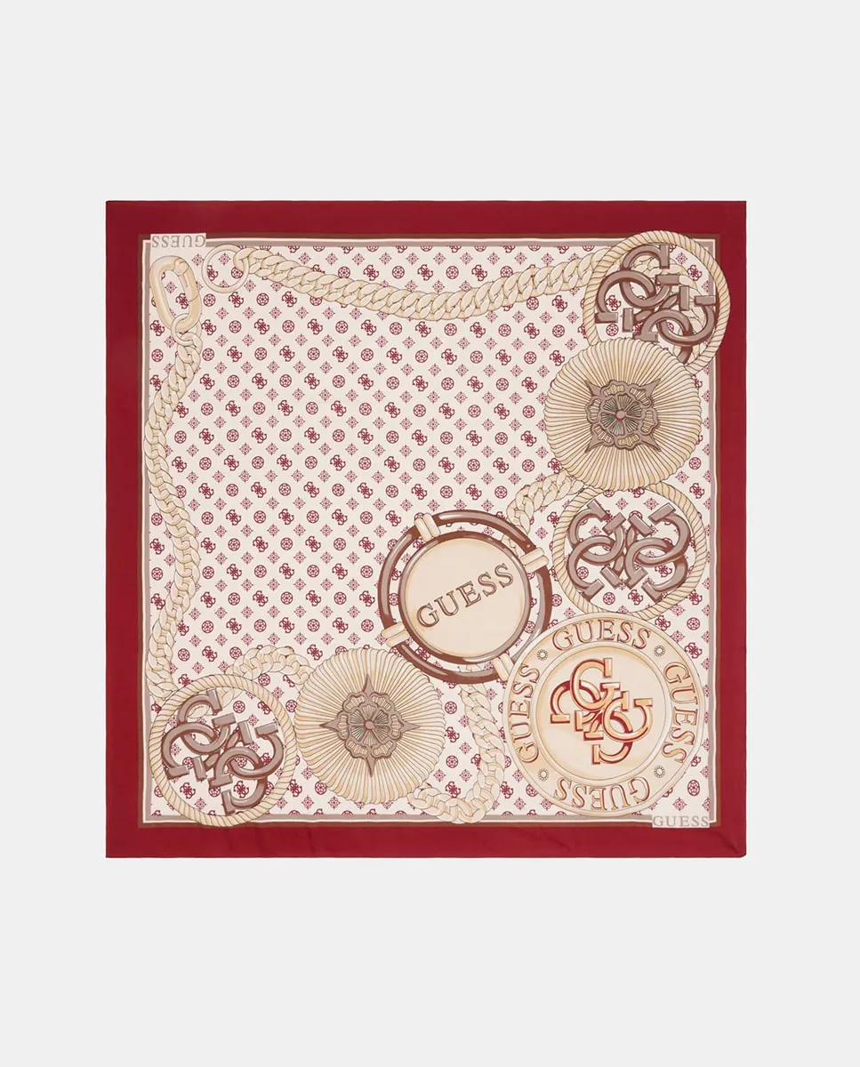 

Женский платок с узором Guess, красный