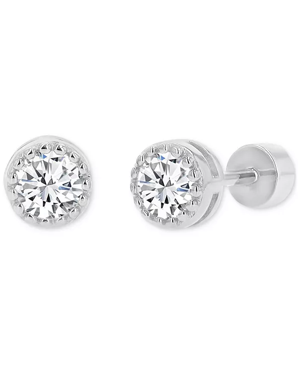 

Серьги-Гвоздики с кубическим цирконием (3/8 карата) из стерлингового серебра с 14-каратным золотом Macy'S, silver