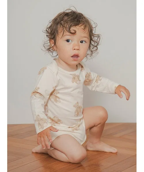 Детский длинный боди-слип BABY от Gelato Pique, бежевый