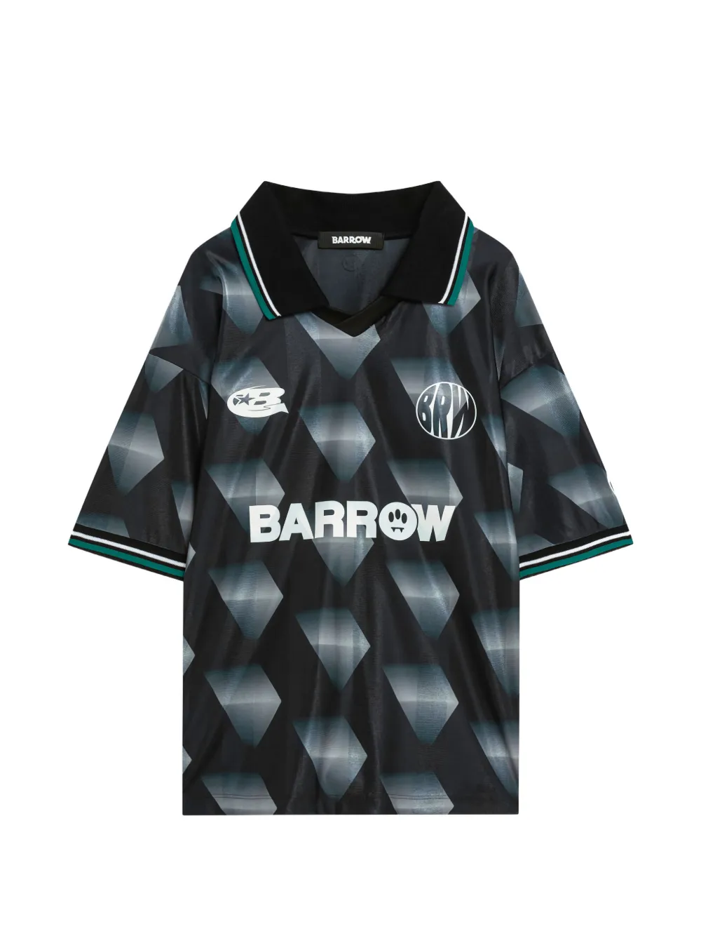 

Футболка с воротником и узором Barrow, черный