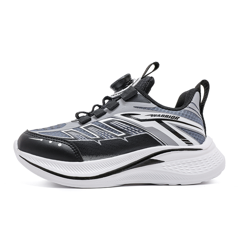 

WARRIOR Скользостойкие противоударные легкие амортизирующие низкие кроссовки black gray для детей