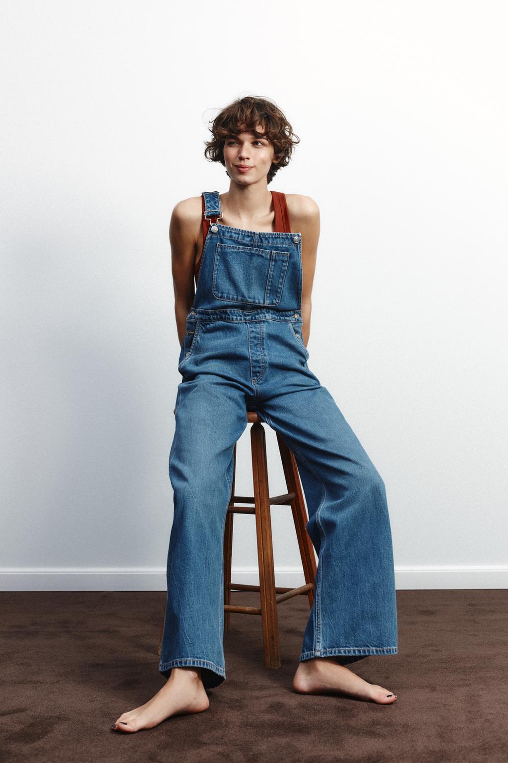 

Джинсовый комбинезон trf ZARA, синий