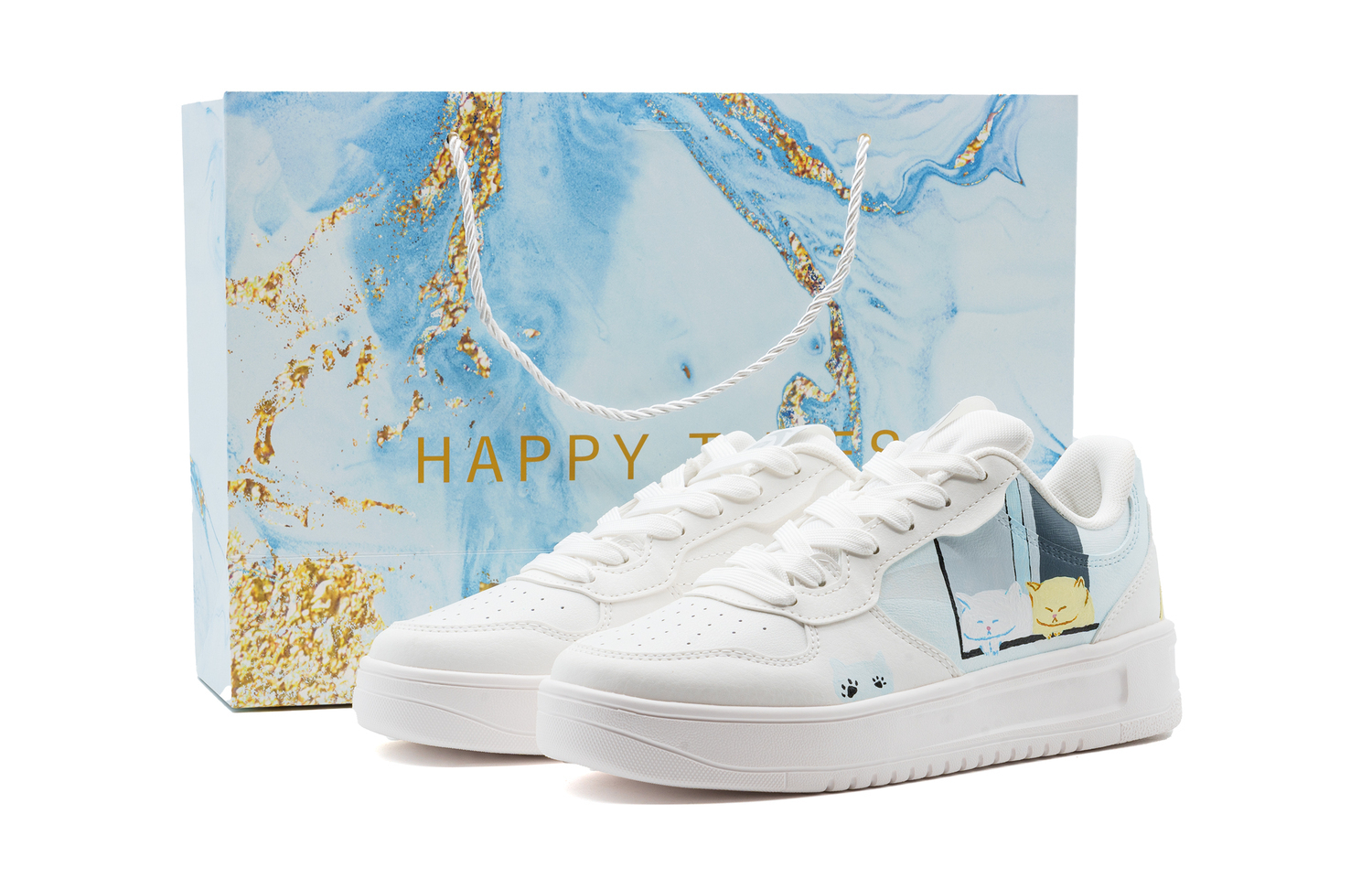 

ANTA Легкие кроссовки для скейтбординга Easy Synthetic Leather, Textile Cushioning Slip Resistant Low top Unisex бело-сине-желтые