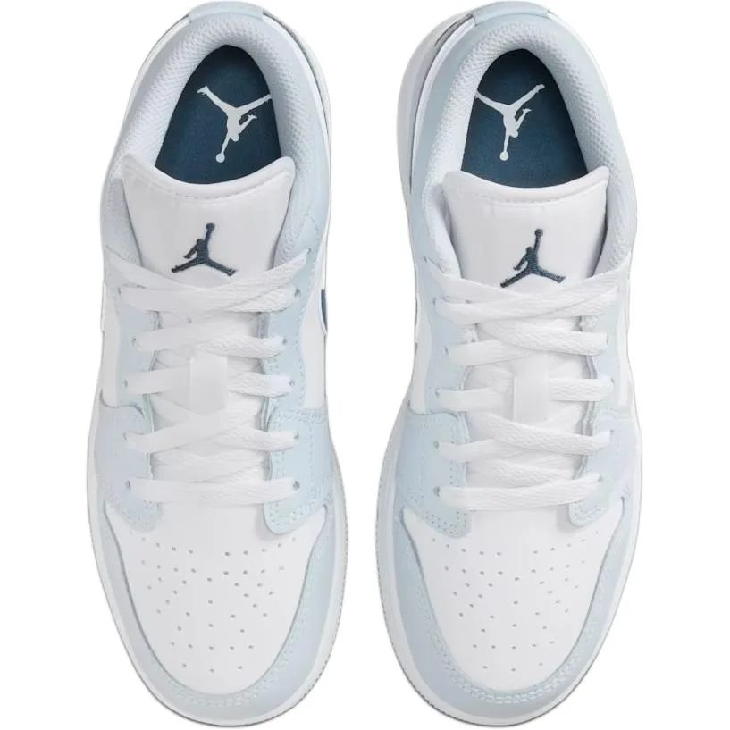 Jordan Кроссовки детские баскетбольные Air 1 Low top бело-голубые — фото 4
