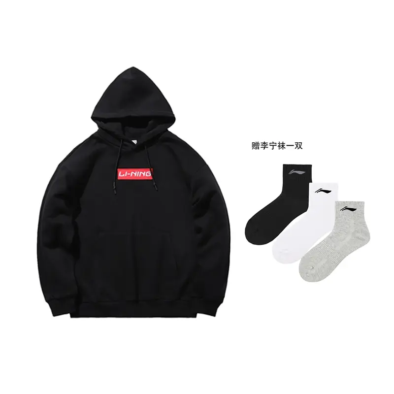 

Li Ning Table Tennis Collection Sweatshirts Unisex Hooded Moderate Others Li-Ning, черный li-ning socks 1 pack