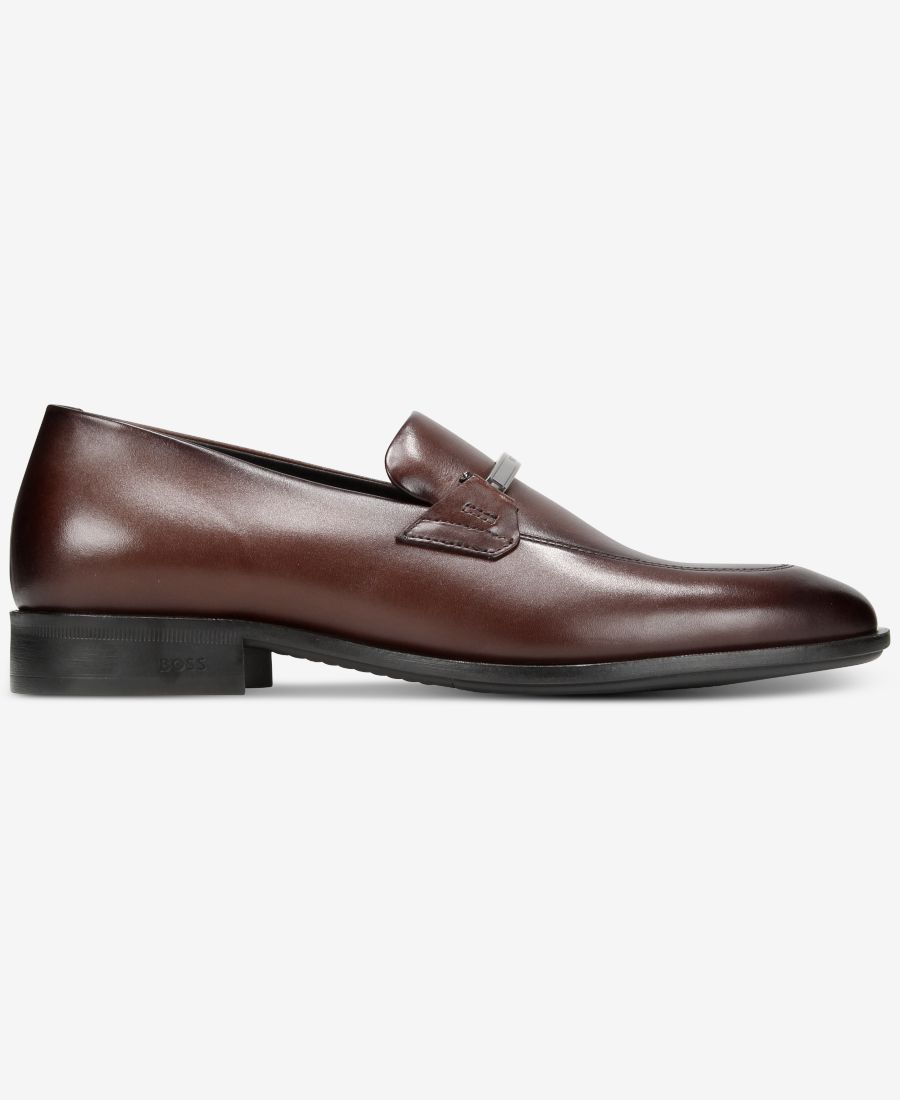 Мужские лоферы BOSS by Colby из итальянской кожи Hugo Boss, Dark Brown — фото 3