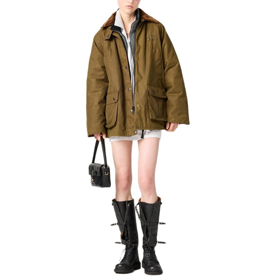 MIU MIU Куртка армейского зеленого цвета, Army Green — фото 4