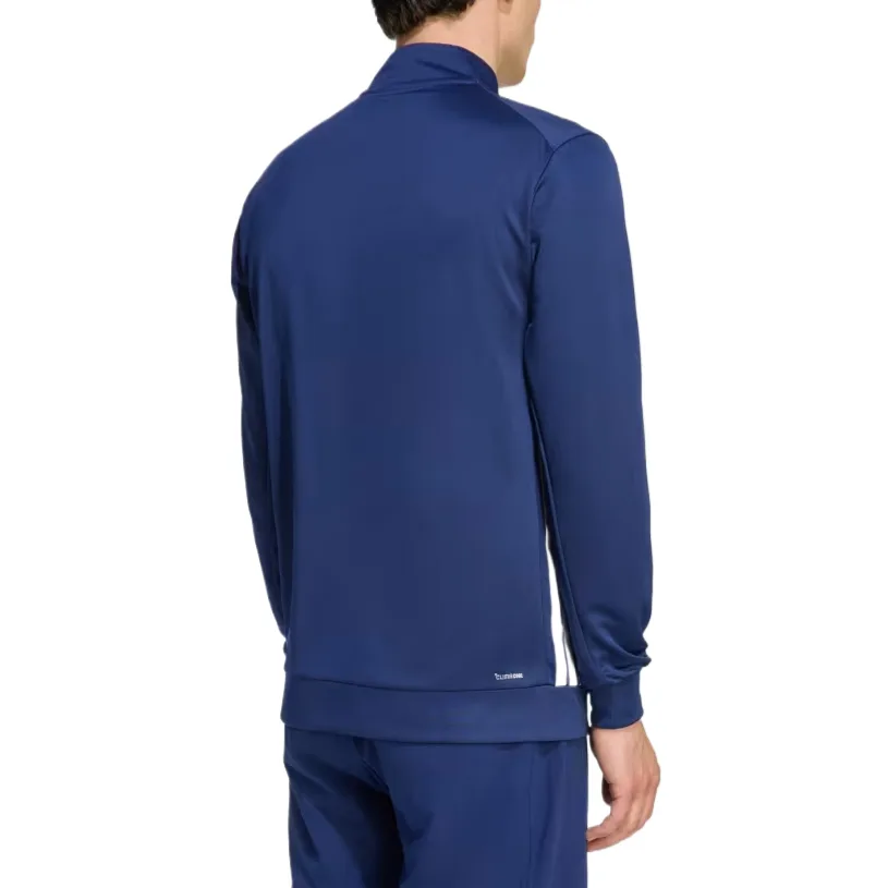 Adidas Куртка мужская ESSENTIALS темно-синяя/белая со стойкой — фото 4