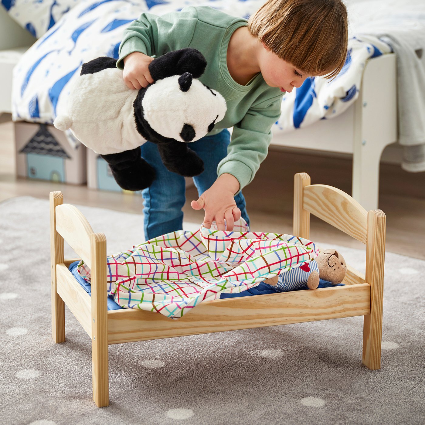 Детская кроватка + матрас, сосна/разноцветный IKEA Duktig — фото 3