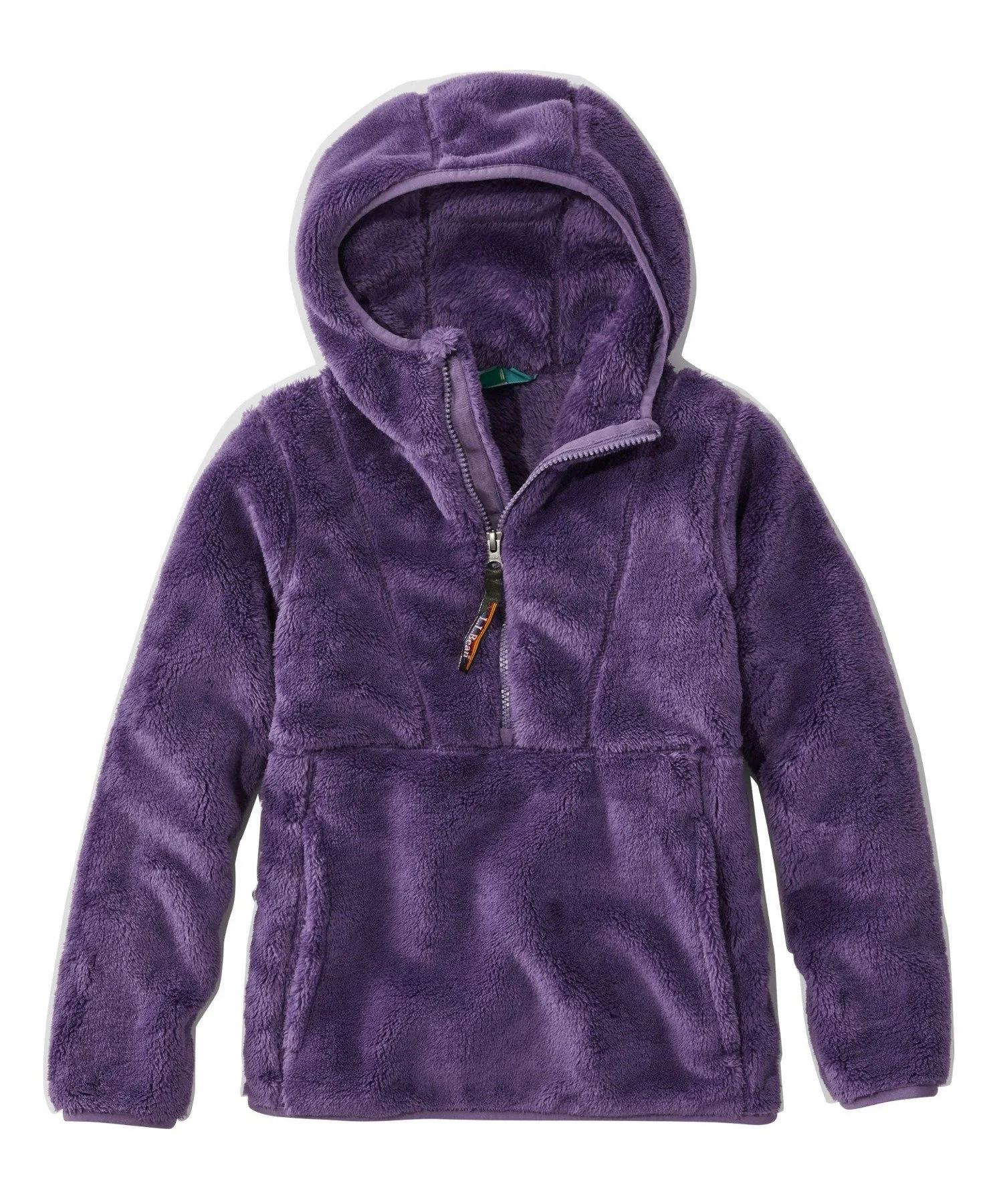 Детский пуловер с капюшоном из флиса с высоким ворсом LL Bean L.L.Bean, Muted Purple — фото 3