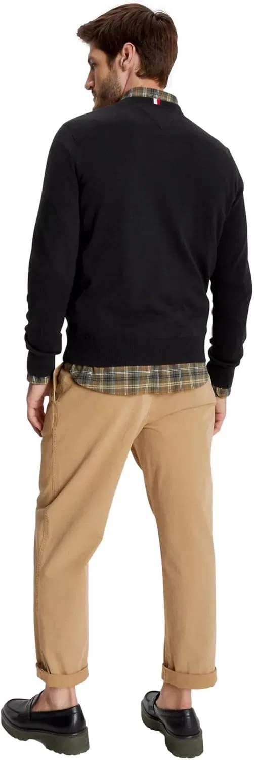 TOMMY HILFIGER / Мужской пуловер / PIMA ORG CTN CASHMERE с круглым вырезом, черный — фото 4