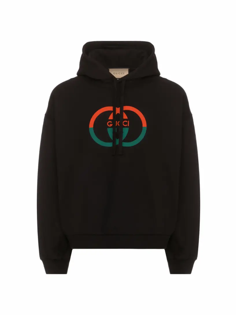 

Хлопковое худи Interlocking G Gucci, черный