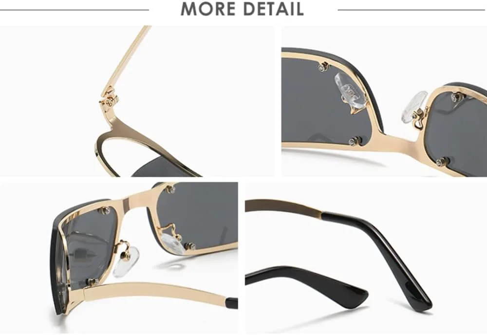 

Винтажные солнцезащитные очки для женщин в стиле панк, ретро-очки с обтекаемой формой, мужские солнцезащитные очки с защитой от УФ-излучения UV400 LANGSER, Black Grey