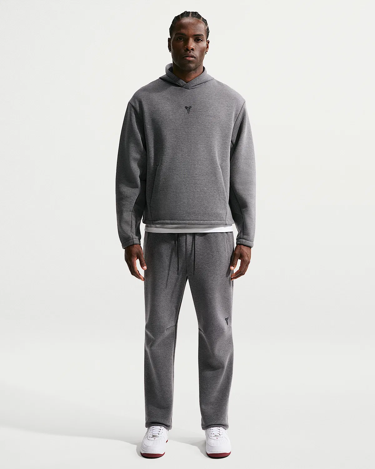 Мужская баскетбольная худи Nike Dri-FIT Kobe, Black Heather/Black — фото 4