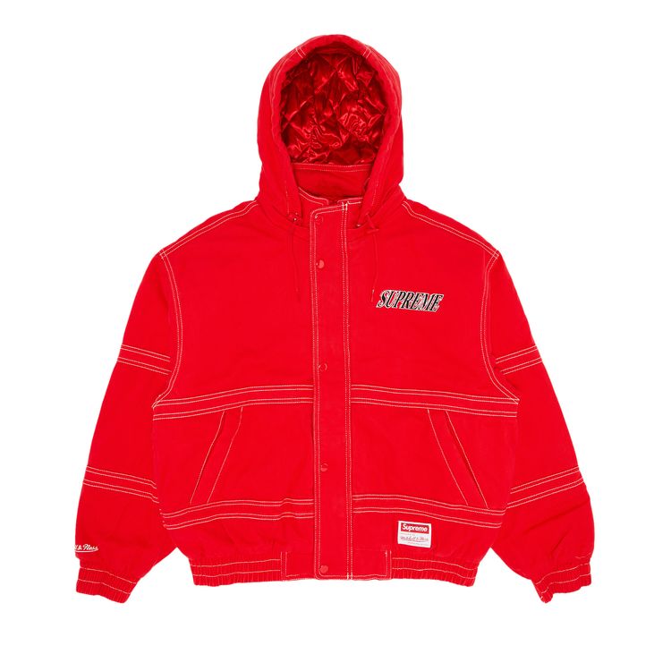 

Куртка Supreme x Mitchell & Ness Twill Stadium Jacket 'Red', красный