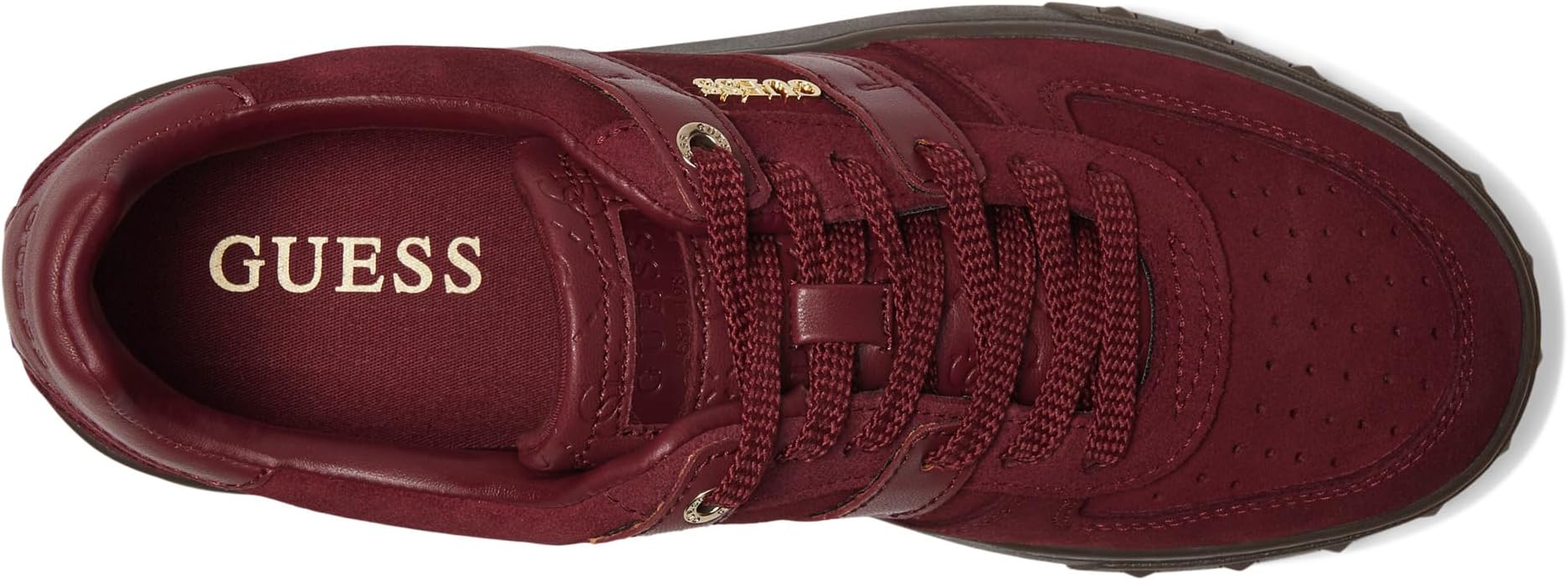 Кроссовки GUESS Inart, цвет Dark Red Suede — фото 2