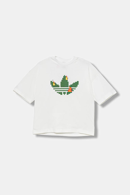 

Детская хлопковая футболка Adidas Originals, бежевый