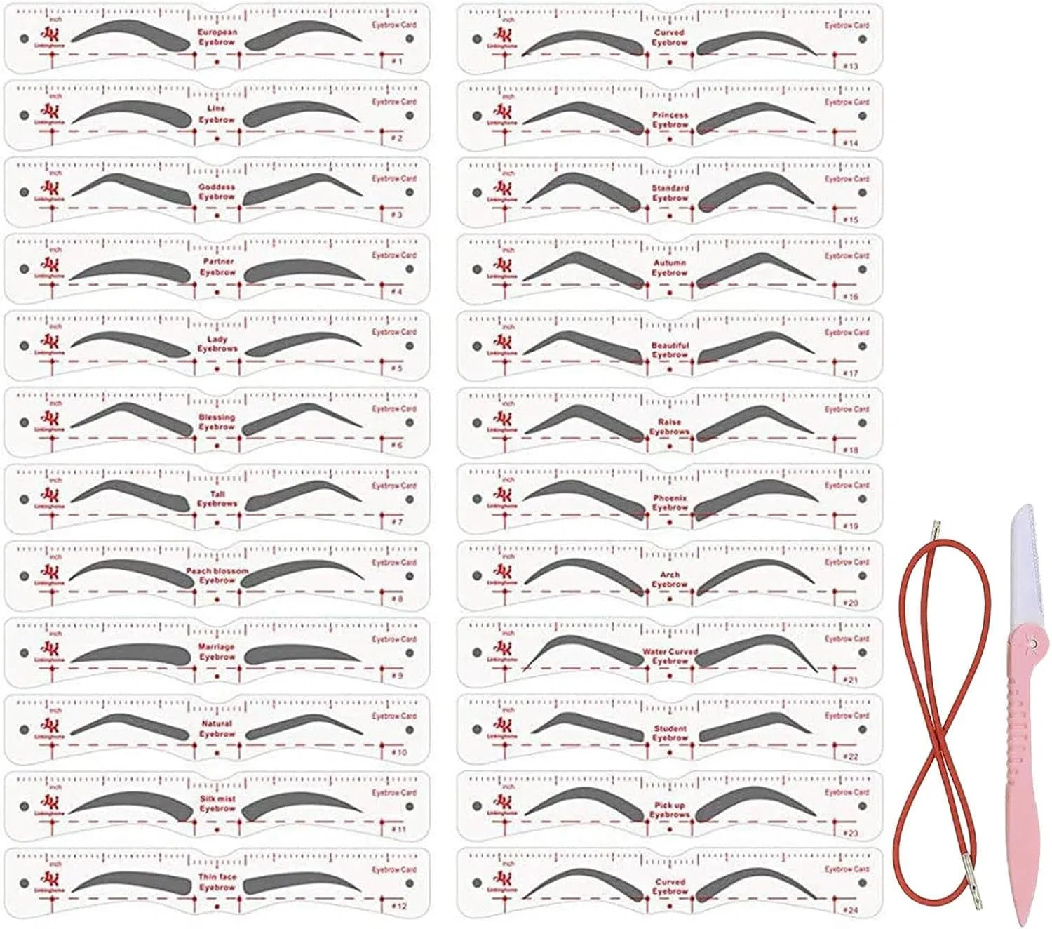Набор для макияжа бровей Eyebrow Stamp Set 12/24 шт, прозрачный
